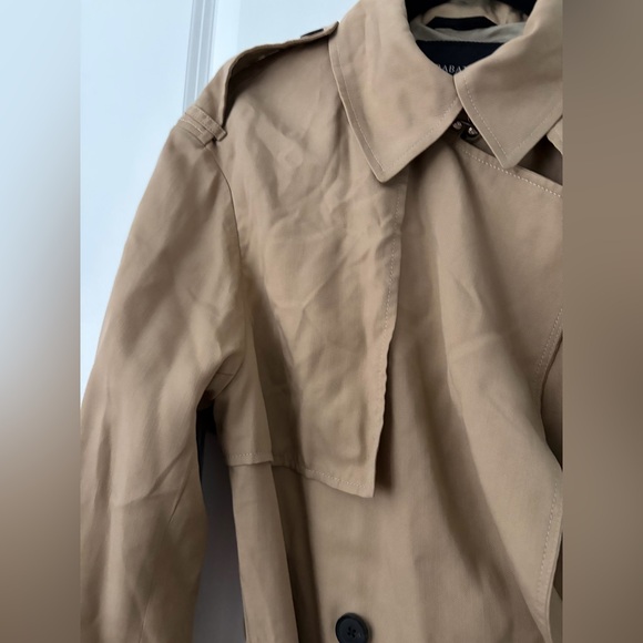 Aritzia Babaton Lyocell Beige Double-Breasted Trench Coat - Medium - Picture 5 of 11